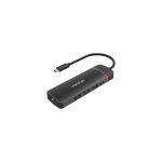 Yuanxin Type-C Male to HDMI, USB 3.0, Dual USB 2.0, & PD Female Black Converter