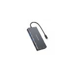 Yuanxin Type-C Male to HDMI, VGA, LAN, Tri USB 3.0, USB 2.0, 3.5mm, TF, SD & PD Female Black Converter