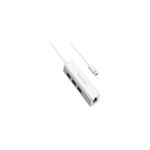 Yuanxin Type-C Male to Tri USB & Lan Female White Converter