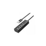 Yuanxin USB Male to Quad USB Female Black Hub