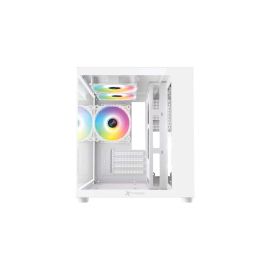 XTREME M72W M-ATX WHITE CASE TEMPERED GLASS WITH 3 ARGB FAN WITHOUT PSU
