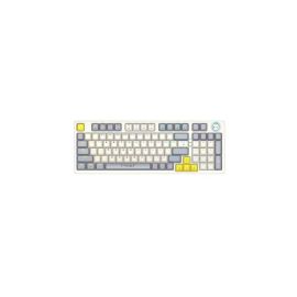 T-WOLF T50 Wired RGB 98-Key Mechanical Gaming Keyboard with Knob White Grey
