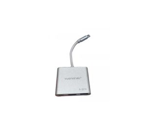 Yuanxin Type-C Male to HDMI, USB & PD Female Gray Converter