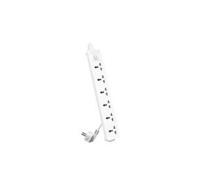 Deli ET405 2 Pin 6 Port 3 Meter Power Strip White