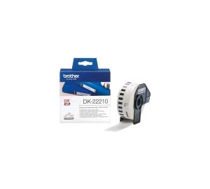 Brother Genuine DK-22210 Continuous Paper Label Roll (Black on White, 29mm wide)