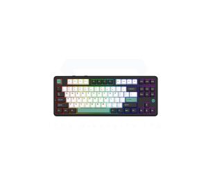 AJAZZ AK870 V2 Wireless Mechanical Keyboard - Black White Cyan