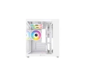 XTREME M72W M-ATX WHITE CASE TEMPERED GLASS WITH 3 ARGB FAN WITHOUT PSU