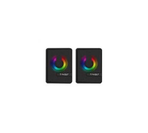 T-WOLF S3 Luminous Vibrating Film 2.0 Multimedia Gaming Speakers (Black)