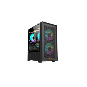 Pc Power Dark Flow Mesh X2 Mid Tower Gaming Case PSU Black