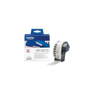 Brother Genuine DK-22210 Continuous Paper Label Roll (Black on White, 29mm wide)