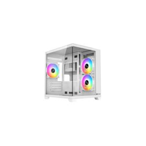 XTREME S270W WITH 3 ARGB FAN, TEMPERED  GLASS WHITE CASE