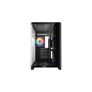 SMART A400B CURVED TEMPERED GLASS MID TOWER ATX BLACK CASE WITH 4 ARGB FAN