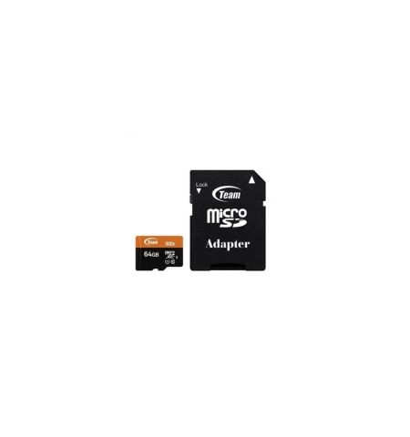 Team 64GB MicroSDHC/SDXC UHS-I U1 C10 Memory Card with Adapter