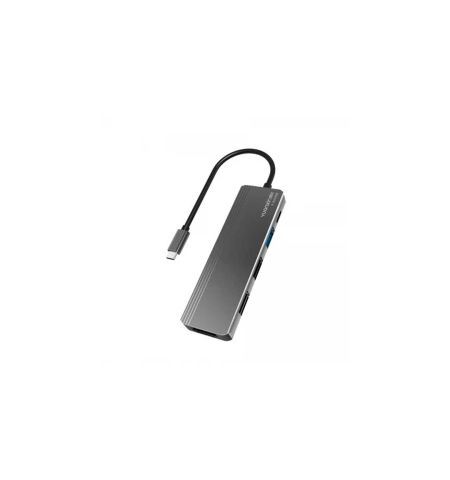 Yuanxin Type-C Male to Tri USB, HDMI & PD Female Sliver Converter #X-80505B
