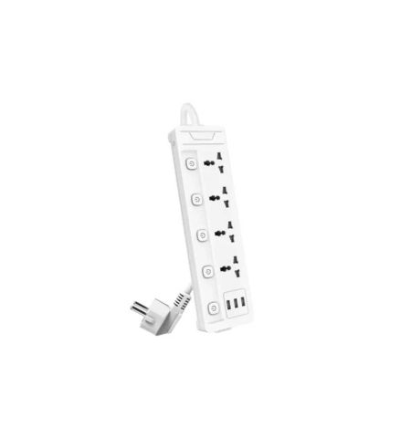 DELI ET411 ​POWER STRIP ​4PORT+3PORT USB WHITE​