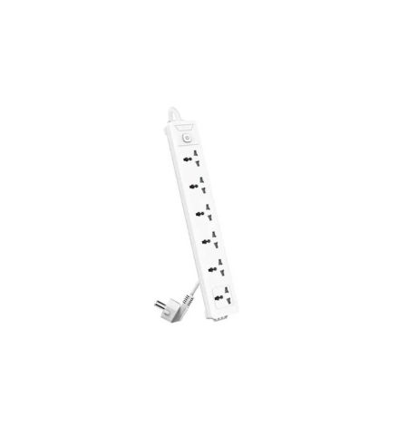 Deli ET405 2 Pin 6 Port 3 Meter Power Strip White