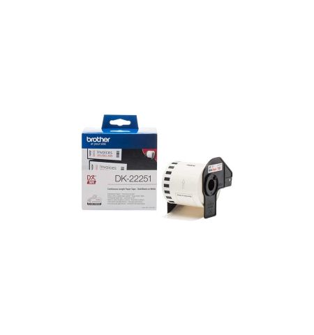 Brother Genuine DK-22251 Black and Red on White 62mm x 15.24m Label Roll