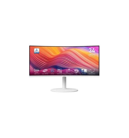 MSI Modern MD342CQPW 34 Inch UWQHD 120Hz VA Curved White Gaming Monitor
