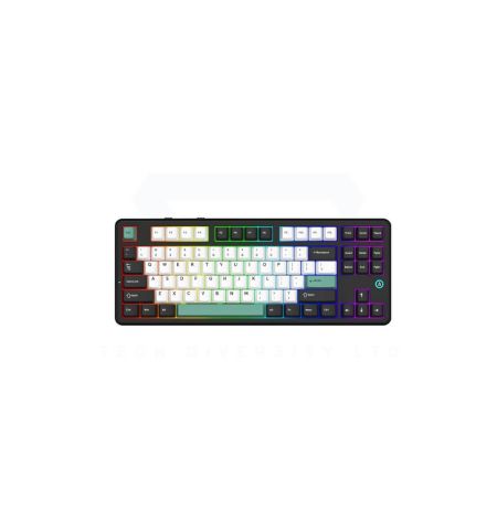 AJAZZ AK870 V2 Wireless Mechanical Keyboard - Black White Cyan