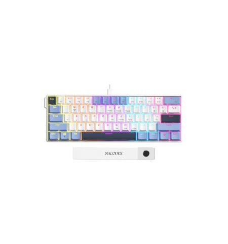 AJAZZ NK61 Mixed RGB Wired Mechanical Gaming Keyboard Blue-White-Dark Blue