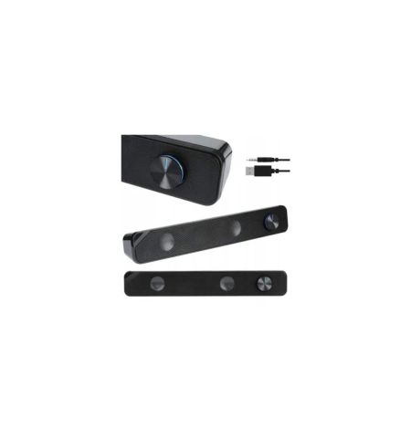 T-WOLF S4 RGB Wired Desktop Soundbar Speaker (Black)