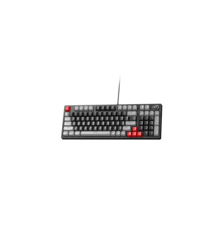 T-WOLF T50 Wired RGB 98-Key Mechanical Gaming Keyboard with Knob Black Grey