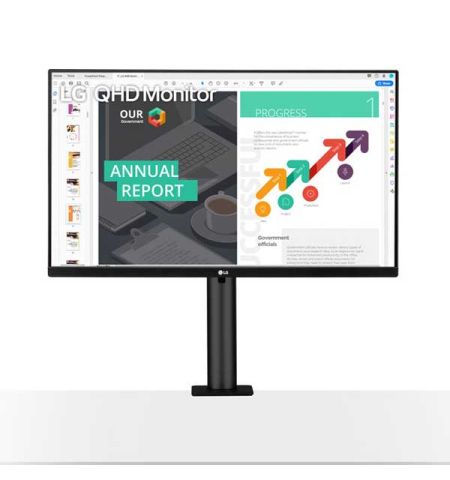 LG 27QN880 27 Inch 2K QHD USB Type-C IPS Black Monitor with Ergo Stand